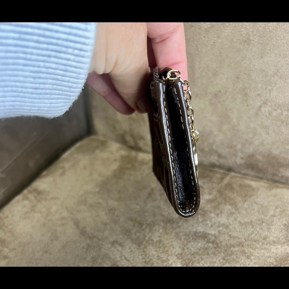 Coach signature monogram canvas and smooth leather, w/zip card slot and key ring - Picture 5 of 7